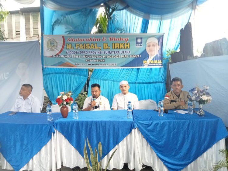 M.Faisal, B.IRKH. Anggota DPRD Tk I Sumut Fraksi PAN Reses , disambut Ratusan Warga Kel. Gaharu Kec. Medan Timur