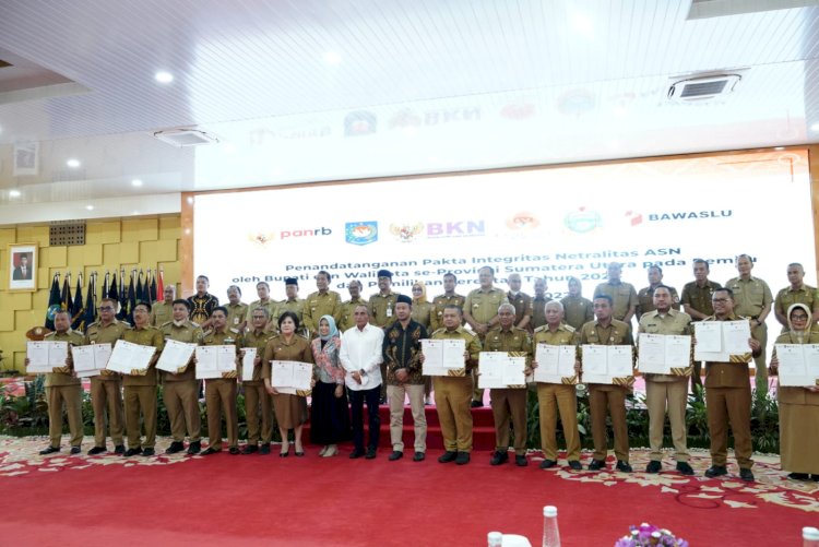 Wabup Labuhanbatu Ikuti Rapat Koordinasi Pengendalian Inflasi Dan Penandatanganan Pakta Integritas Bersama Mendagri