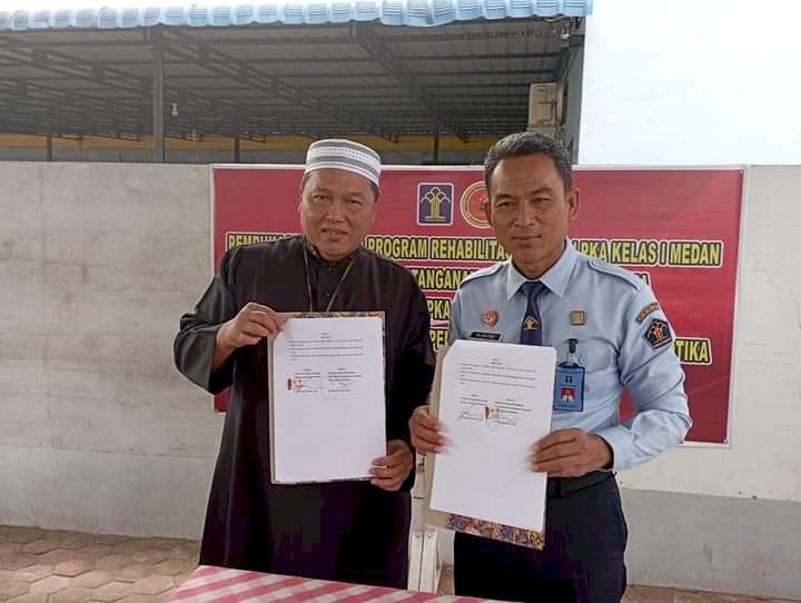 Optimalisasikan Rehabilitasi Sosial bagi Warga Binaan Pemasyarakatan, Lapas Kelas I Anak Medan ,Sepakati Kerjasama Dengan LRPPN 