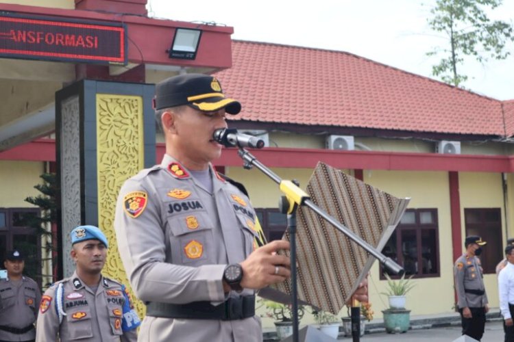 Kapolres Pelabuhan Belawan AKBP Josua Tampubolon SH,MH, Pimpin Sertijab Wakapolres Dan Kasat Reskrim