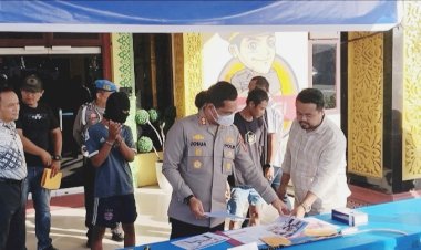 Kapolres Pelabuhan Belawan Adakan Konferensi Pers Mengungkap 3 Orang Tersangka Tawuran Antar OKP