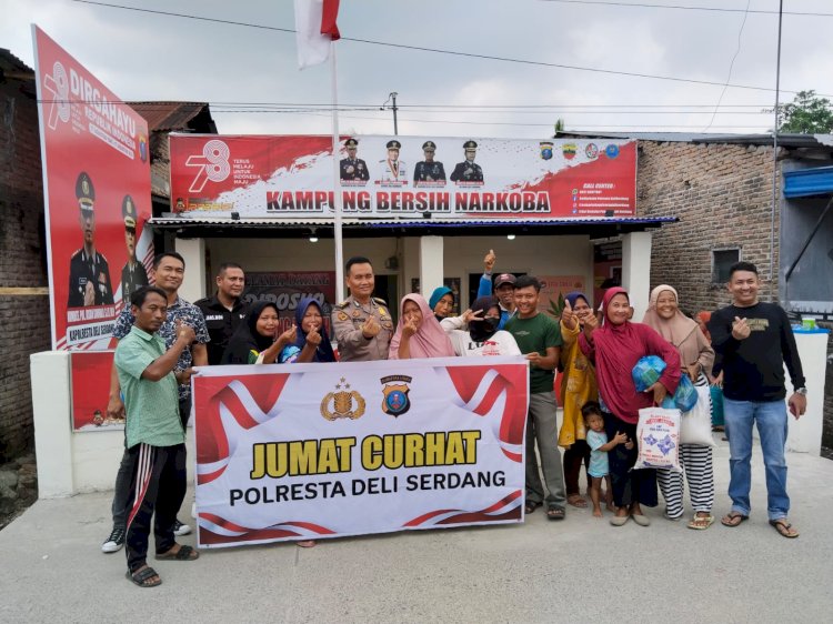 Jum'at Curhat Polresta Deli Serdang di Posko Kampung Bersih Narkoba