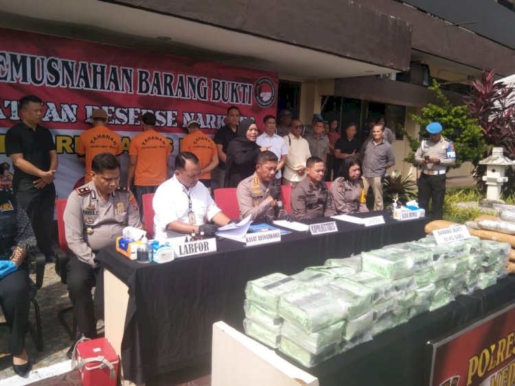 Polrestabes Medan Musnahkan Narkoba Seberat 65 Kilogram Jaringan Internasional Malaysia