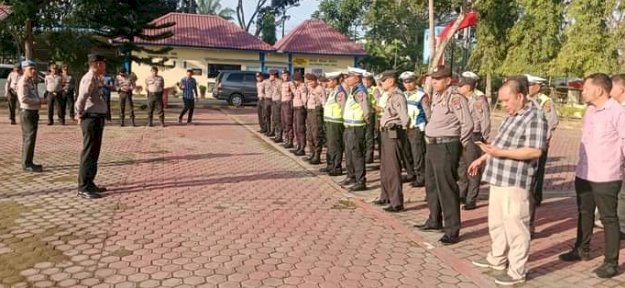 Personil Polres Langkat laksanakan Apel Pengamanan Kampanye 