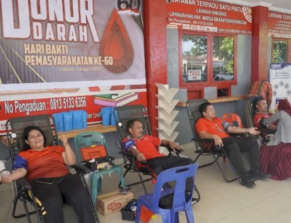 Rutan Kelas 1 Medan Meriahkan Hari Bakti Pemasyarakatan ke-60 dengan Kegiatan Donor Darah