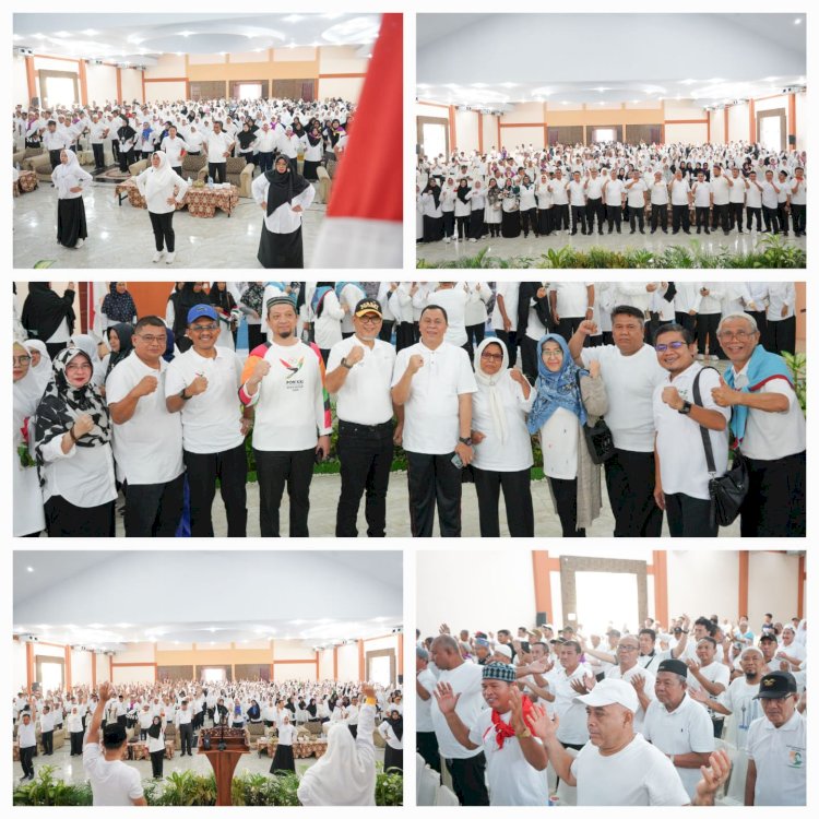 Kemenag Kabupaten Kota di Sumut Ikuti Launching Senam Haji bersama calon jamaah haji