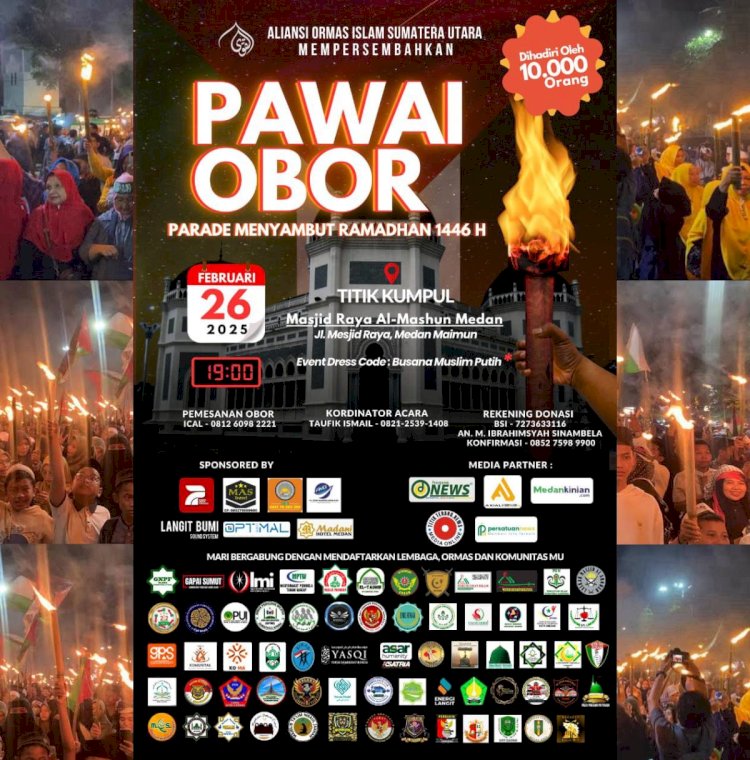 Pawai Obor Sambut Ramadhan, Puluhan Organisasi dan Komunitas di Sumatera Utara Ikut Ambil Bagian