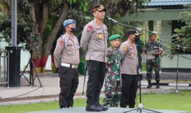 Kapolresta Deli Serdang Pimpin Apel Sinergitas di Kodim 0204/DS