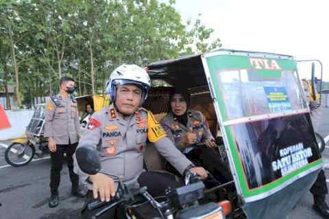 Kapolda Sumut Bawa Betor ,Ajak Masyarakat Tertib Lalu Lintas