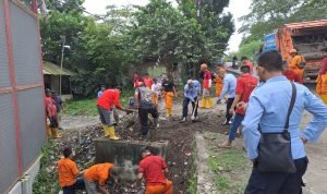 KA Rutan Kelas 1 Labuhan Deli Bersama Muspika Kecamatan Medan Deli Kerja Bakti Bergotong Royong