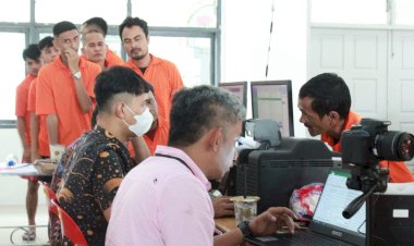 Warga Binaan Rutan 1 Medan Gelar Perekaman E-KTP Dinas kependudukan/Catatan Sipil Kota Medan
