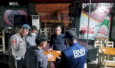 Aparat Gabungan Razia Tempat Hiburan Malam Kafe dan Bar di Deli Serdang, 3 Orang Positif Diamankan