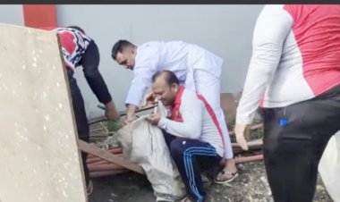 Karutan dan Jajaran Bersih Bersih Areal Kantor Rutan Kelas1 Medan Kumham Sumut