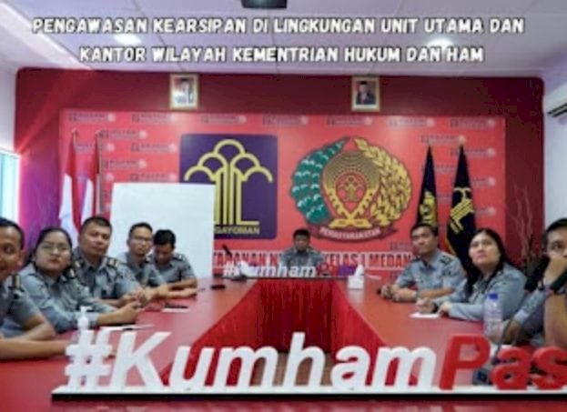 Rutan Kelas I Kumham Sumut Mengikuti Pengawasan Kearsipan Di Lingkungan Unit Utama Melalui Zoom Meeting