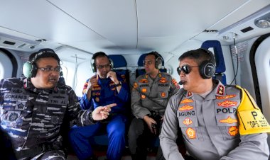 Kapolda Sumut Bersama Danlantamal Patroli Udara Pantau Perairan Belawan 