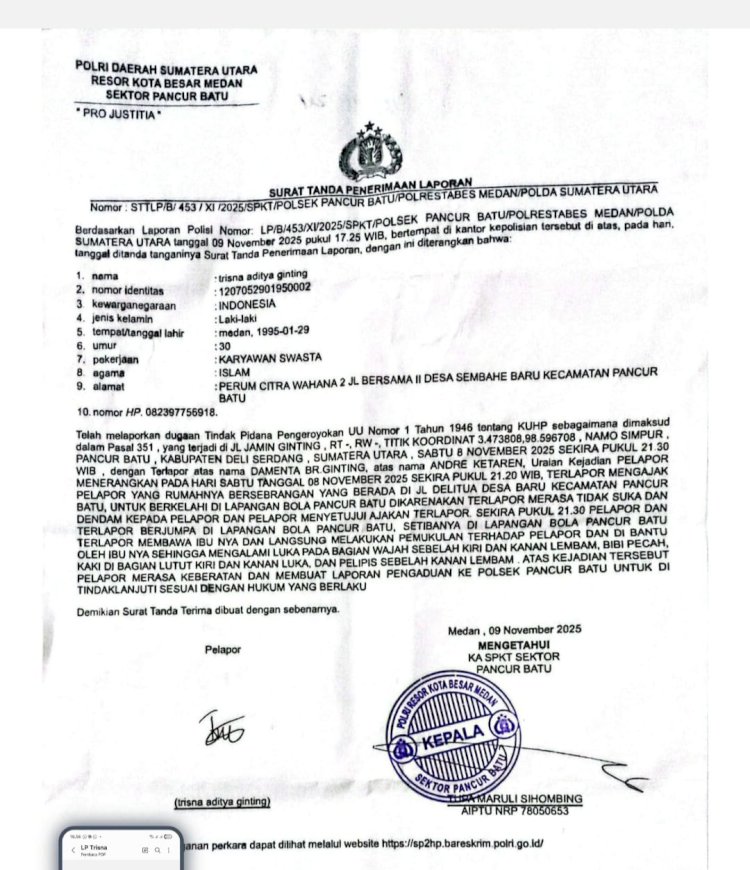 Penanganan Kasus Trisna Ginting Disorot Tajam, Polsek Pancur Batu Dinilai Lamban dan Tidak Transparan