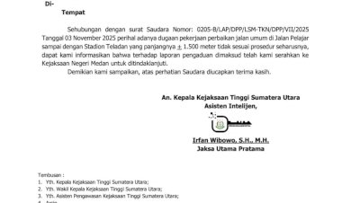 Diduga Proyek Jalan Pelajar–Stadion Teladan Rp7,5 Miliar Sarat Penyimpangan, Adi Lubis Desak APH Bongkar Dugaan Pelanggaran RAB dan SPK