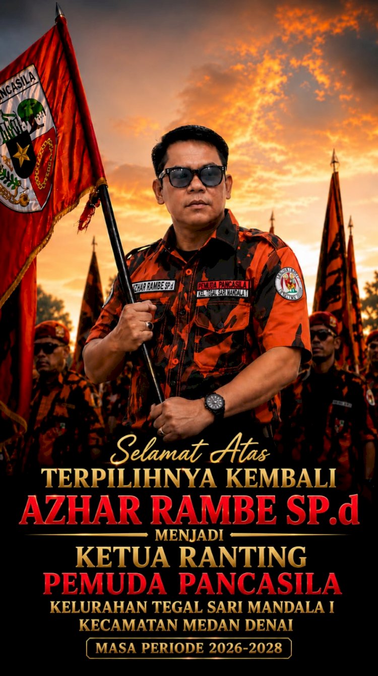 Azhar Rambe, S.Pd Kembali Terpilih Secara Aklamasi sebagai Ketua Ranting Pemuda Pancasila Tegal Sari Mandala I